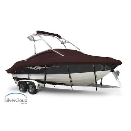 Eevelle Silvercloud Boat Cover SKI BOAT Tournament w/Tower w/Outboard 21' 6in. L 102in. W Burgundy SCTURSKT21102B-BRG